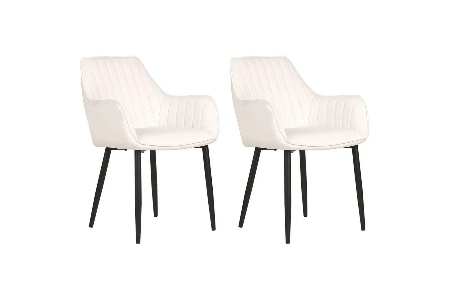 Set med 2 matstolar Wellston - Vit, Svart