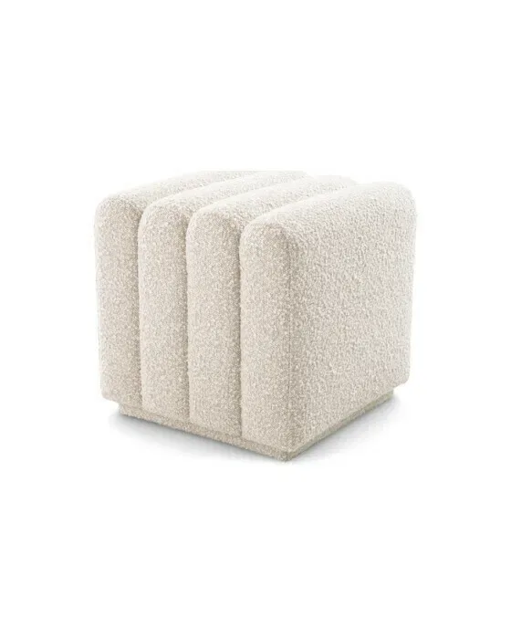 Bente fodskammel bouclé cream