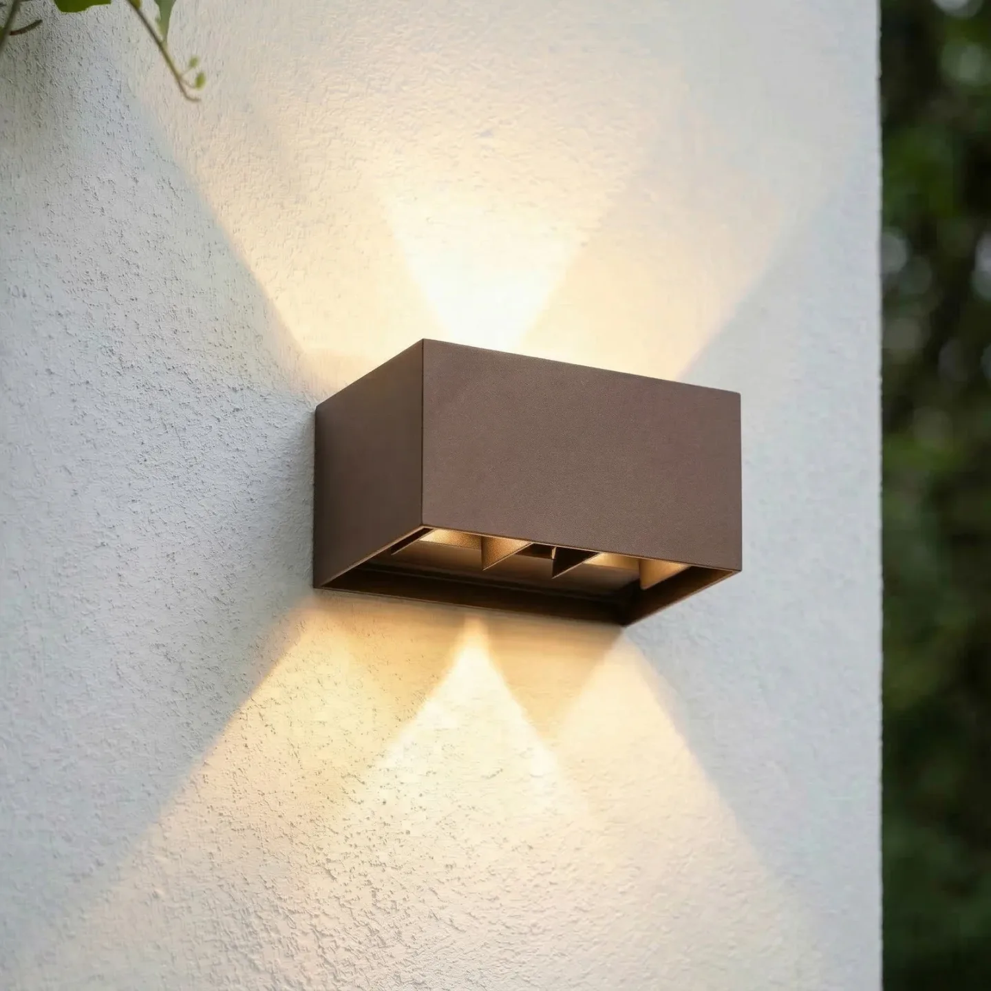 Nivar LED-Außenwandlampe, rost, 4-flg., 20cm, IP54 - Lindby - Terrasse - Modern - Aluminium - Eckig