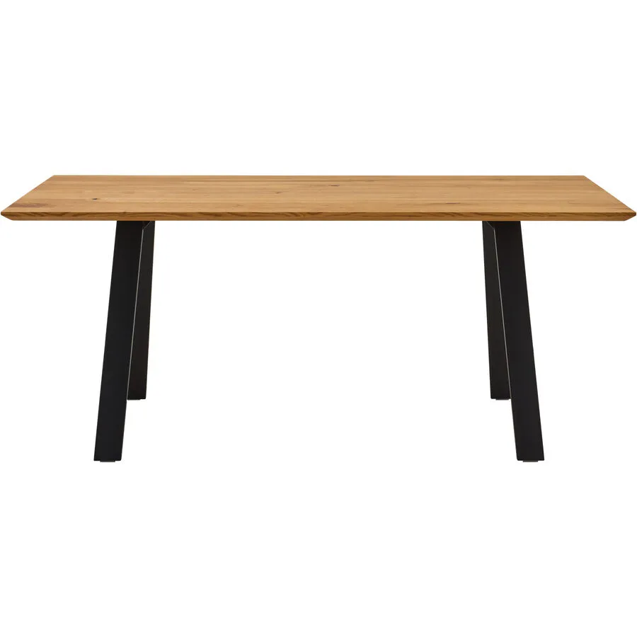Tisch Pesco natur Eiche massiv, Metall Massivholz B 90 T 160 cm