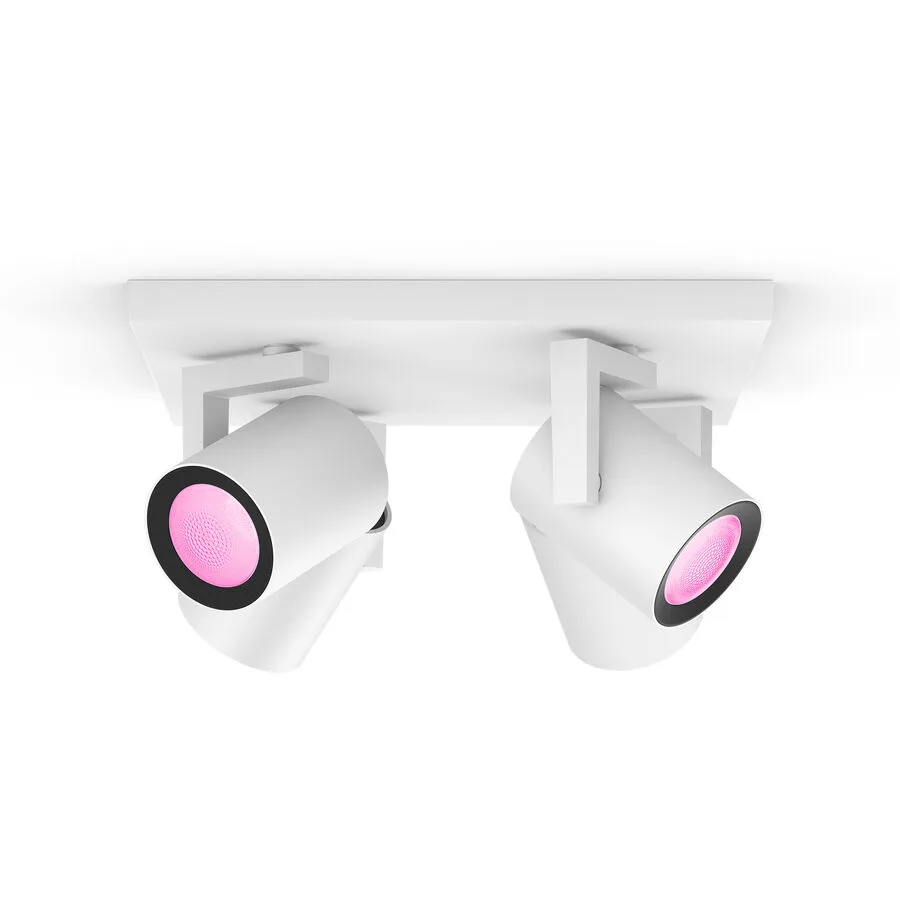 LED-Deckenspot Argenta, weiß, 4-flg. RGB CCT - Philips Hue - Wohnzimmer - Modern - Metall - Mehrflammig