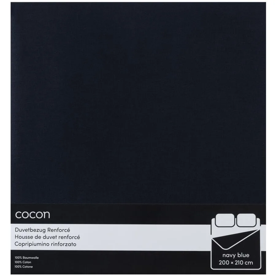 Duvetbezug COCON Marineblau Baumwolle 200 x 210 cm - Material: Renforcé