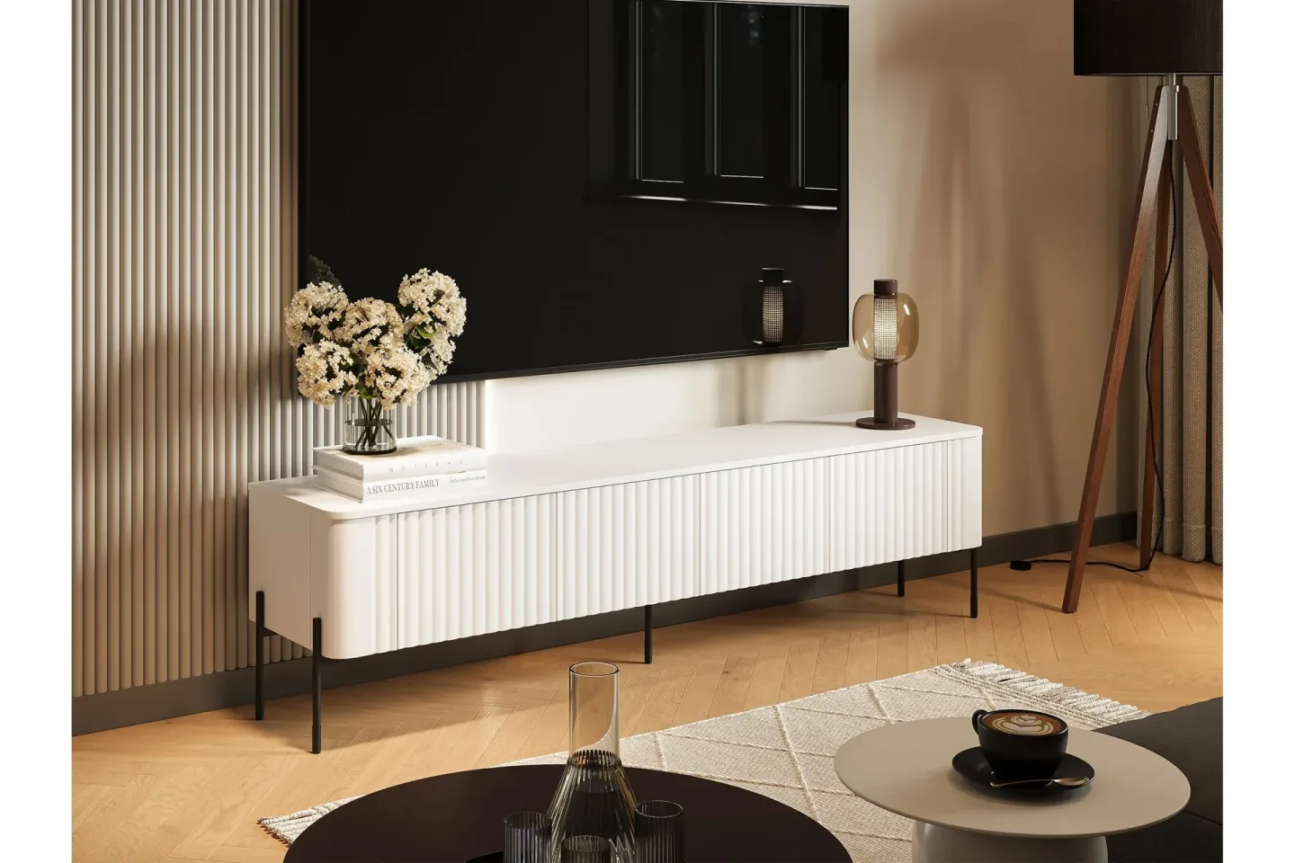 Sherie Tv-bänk 190x40 cm - Vit