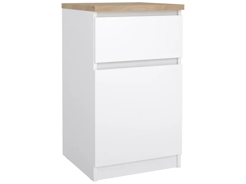 Nachttisch NAIA 1 Schublade 40.4x40x70.1cm weiss lackiert lackiert / matt