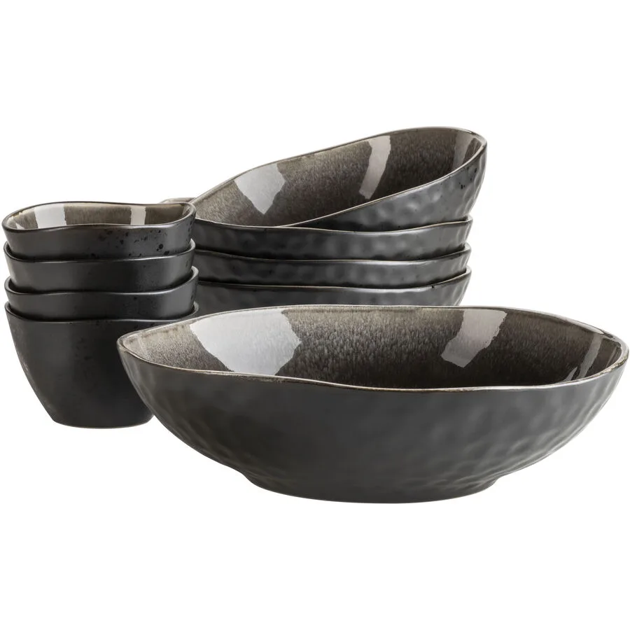 MÄSER Schüssel-Set Niara Organic Braun/Schwarz Steinzeug