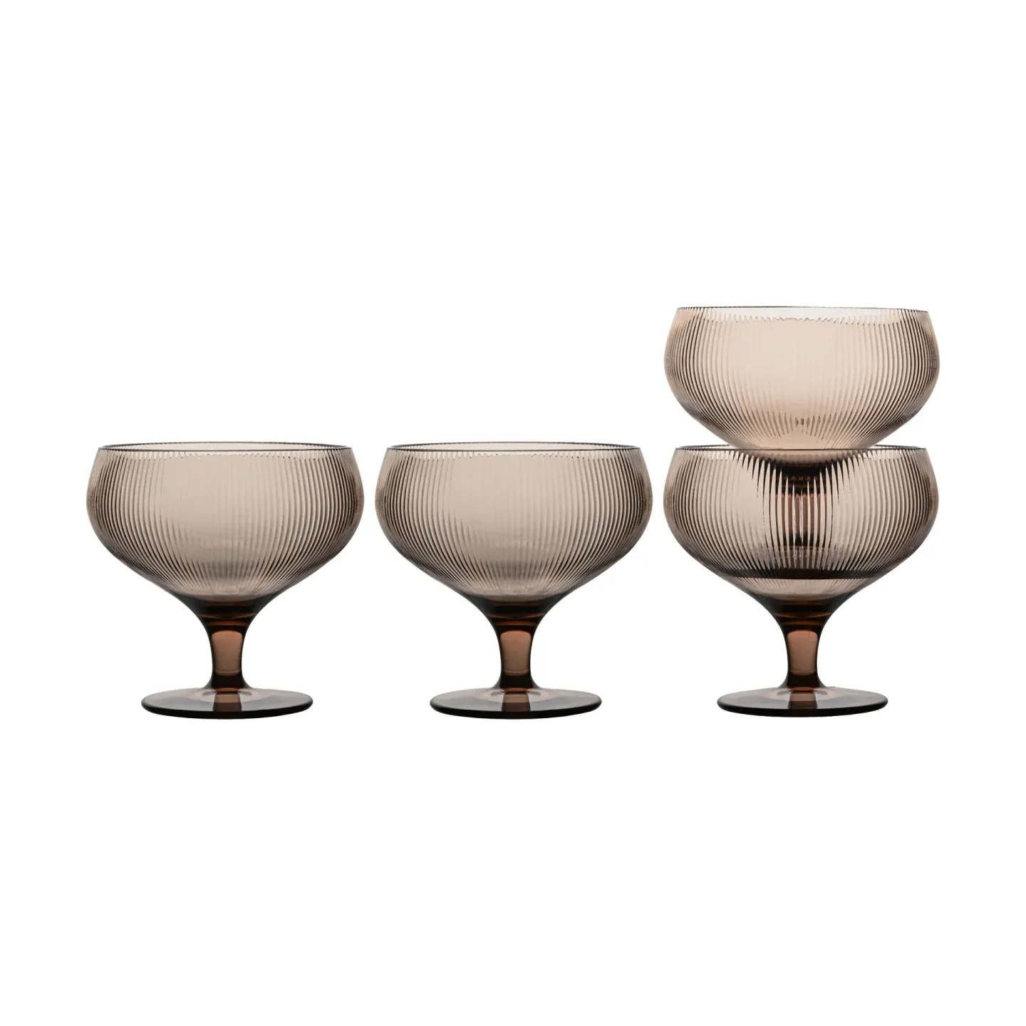 Sagaform Billi Champagneschale 30 cl 4er Pack Braun