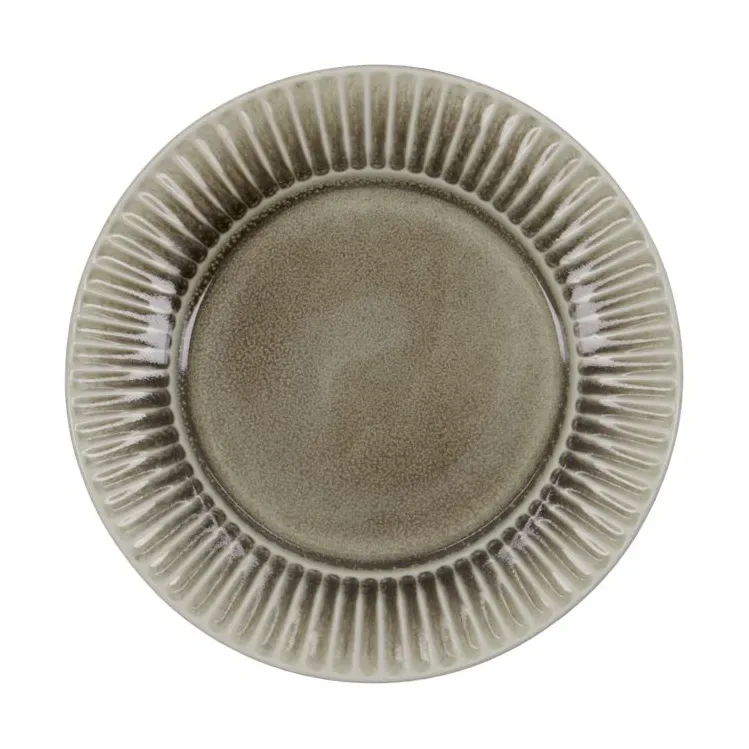 House Doctor Pleat Frühstücksteller Ø22 cm Grau-Braun