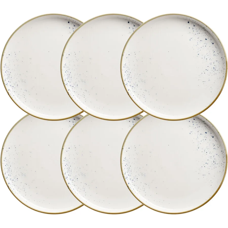 MÄSER Dessertteller-Set 6-tlg. Pintar weiss/blau Porzellan D 22.5 cm 6 Stk