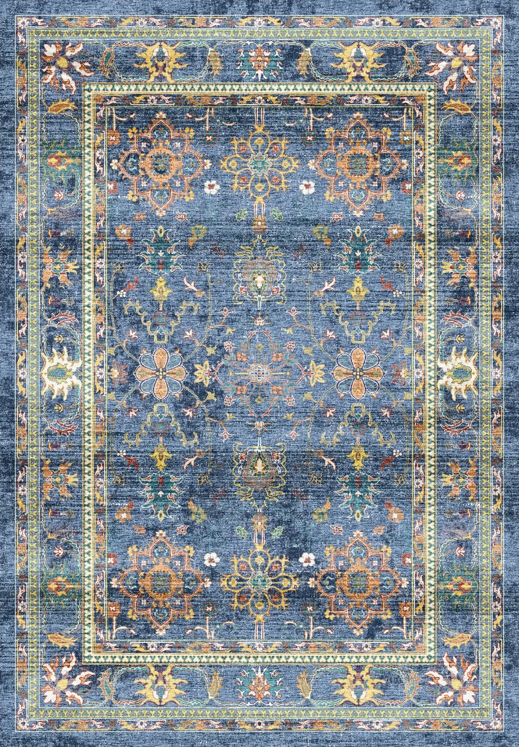Wilton-teppe - Livley (mørke blå) (Størrelse: 160 x 230 cm)