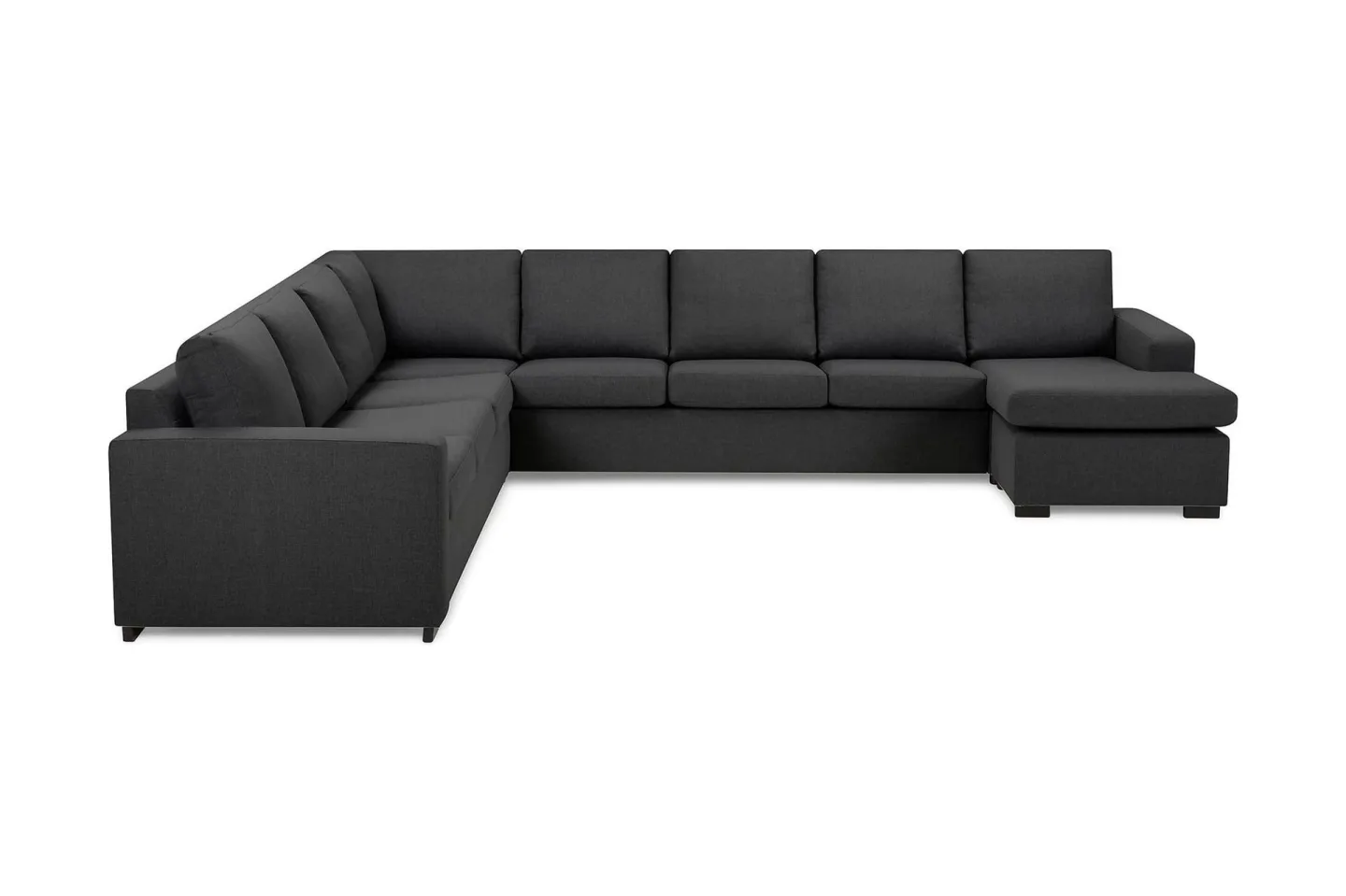 Crazy 7-sits Vändbar U-formad XX-Large Hörnsoffa med divan i Tyg - Mörkgrå
