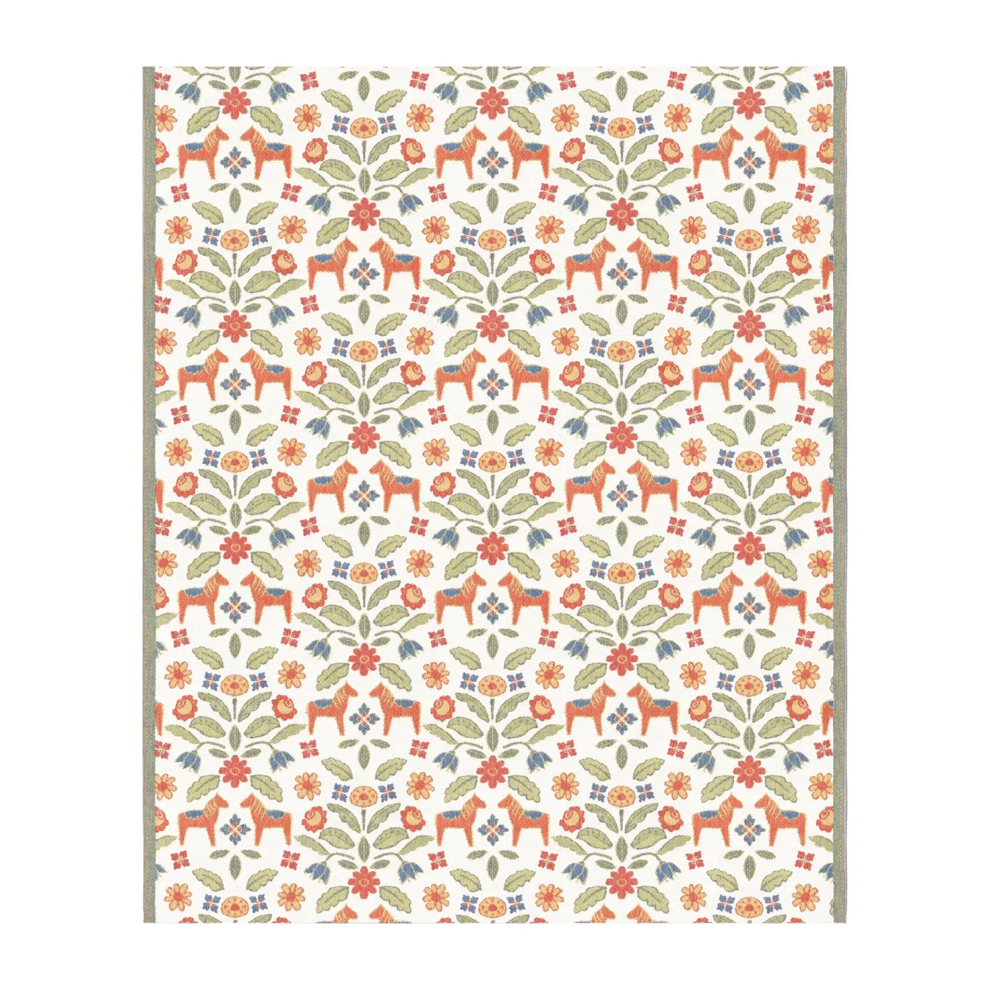 Ekelund Linneväveri Kurbitsblom bomullsfilt 140x170 cm Multi