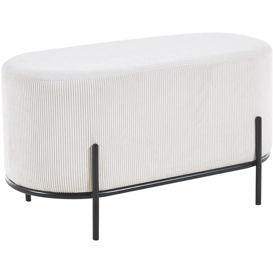 Hocker Sarina Creme Stoff, Metall B 80 H 42 cm