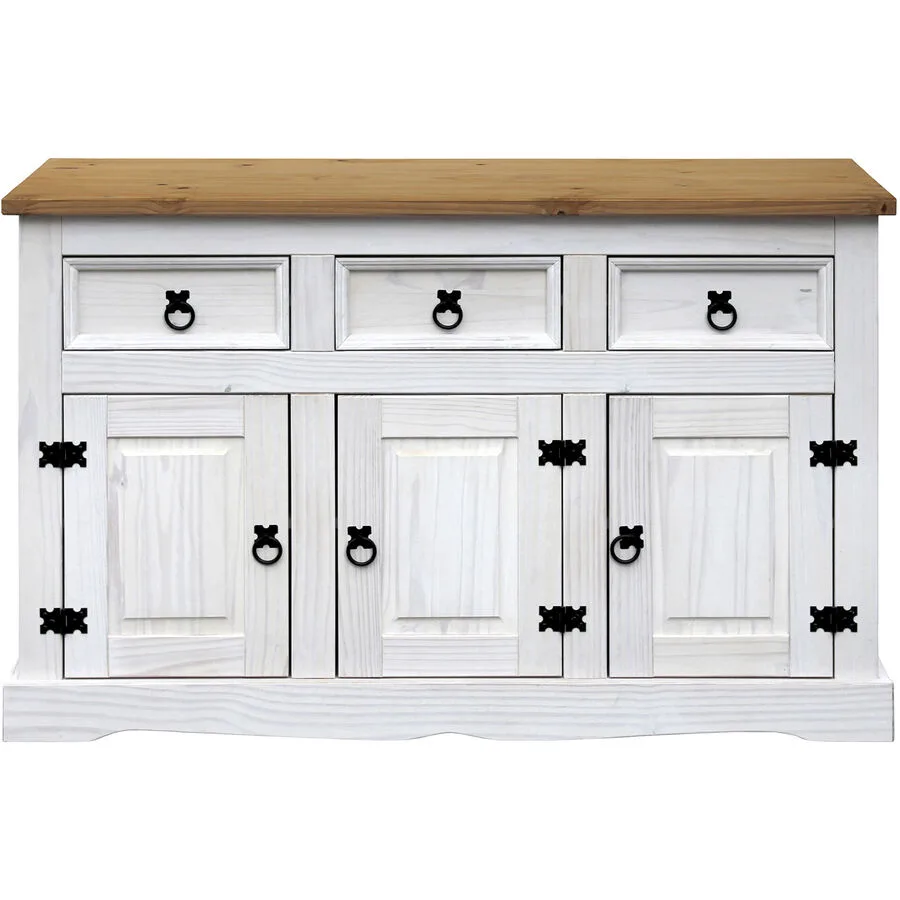 Sideboard Julio weiss/natur Kiefer B 130 H 80 cm
