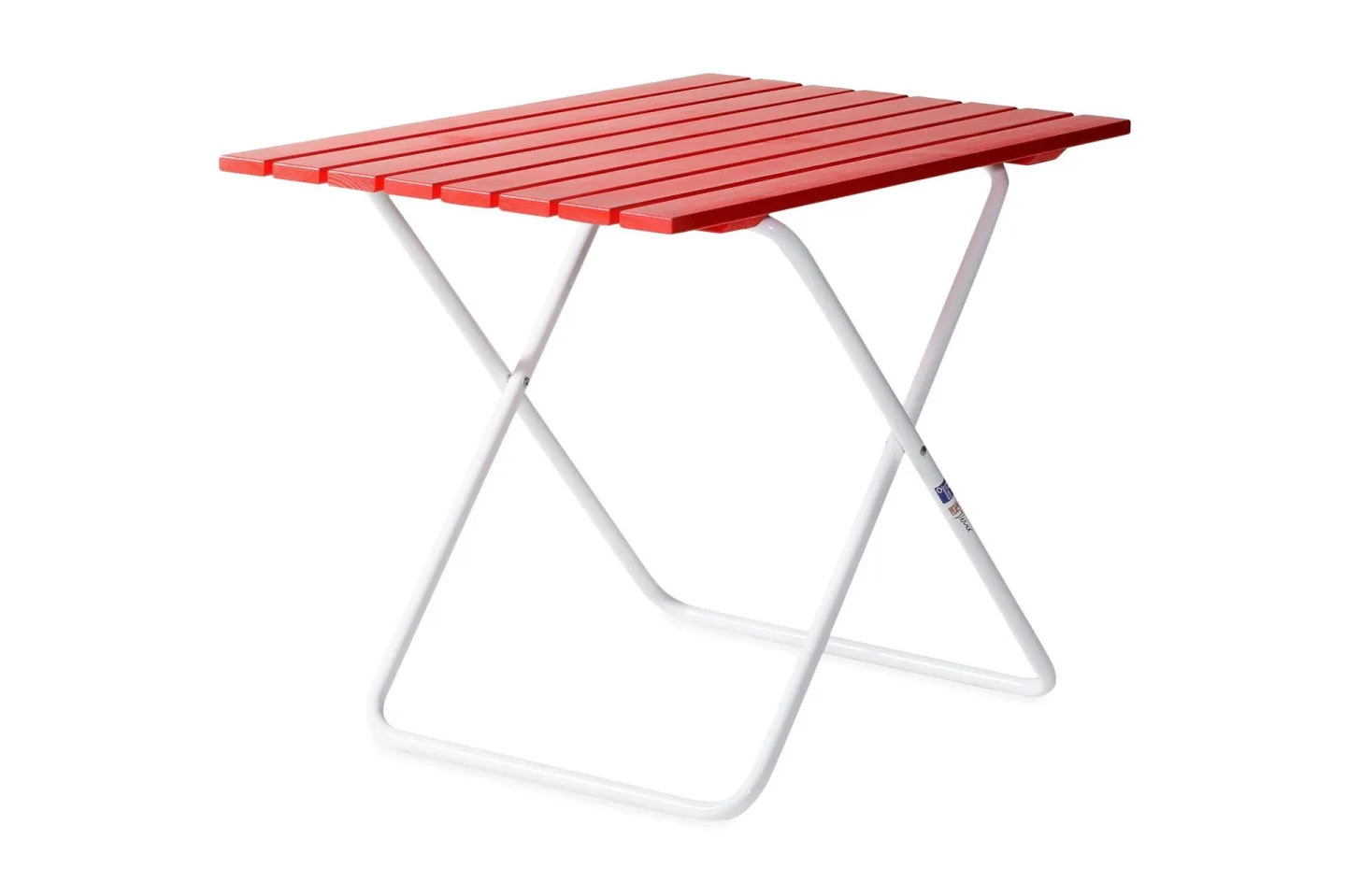 Retro Hopfällbart Cafébord Utomhus 75 cm Trä - Röd/vit
