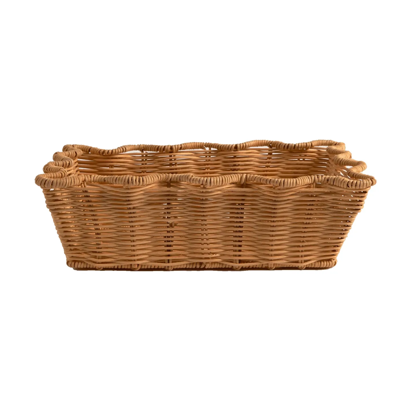 Pick a Poppy Scallop Rattan Korb Natur, 20x30 cm