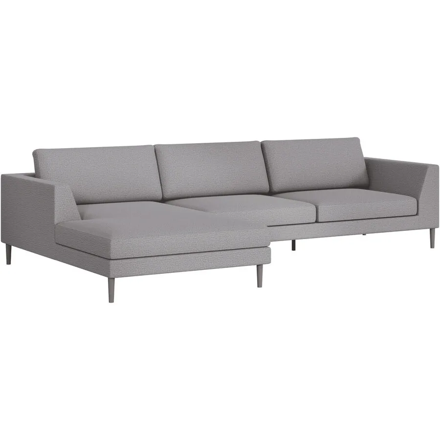 Ecksofa Domino Links Stoff grau/beige B 310 T 181 cm - Möbel Konfigurator: Traummöbel individuell zusammenstellen