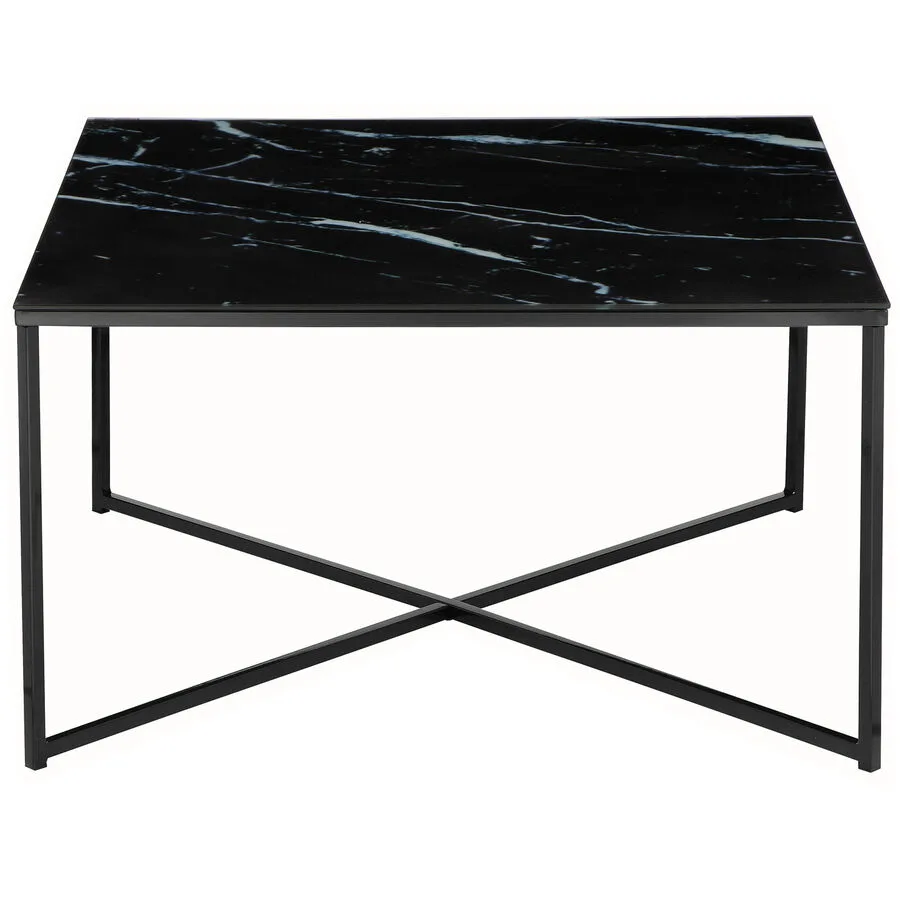 Salontisch Jael schwarz Glas, Metall B 80 T 80 cm