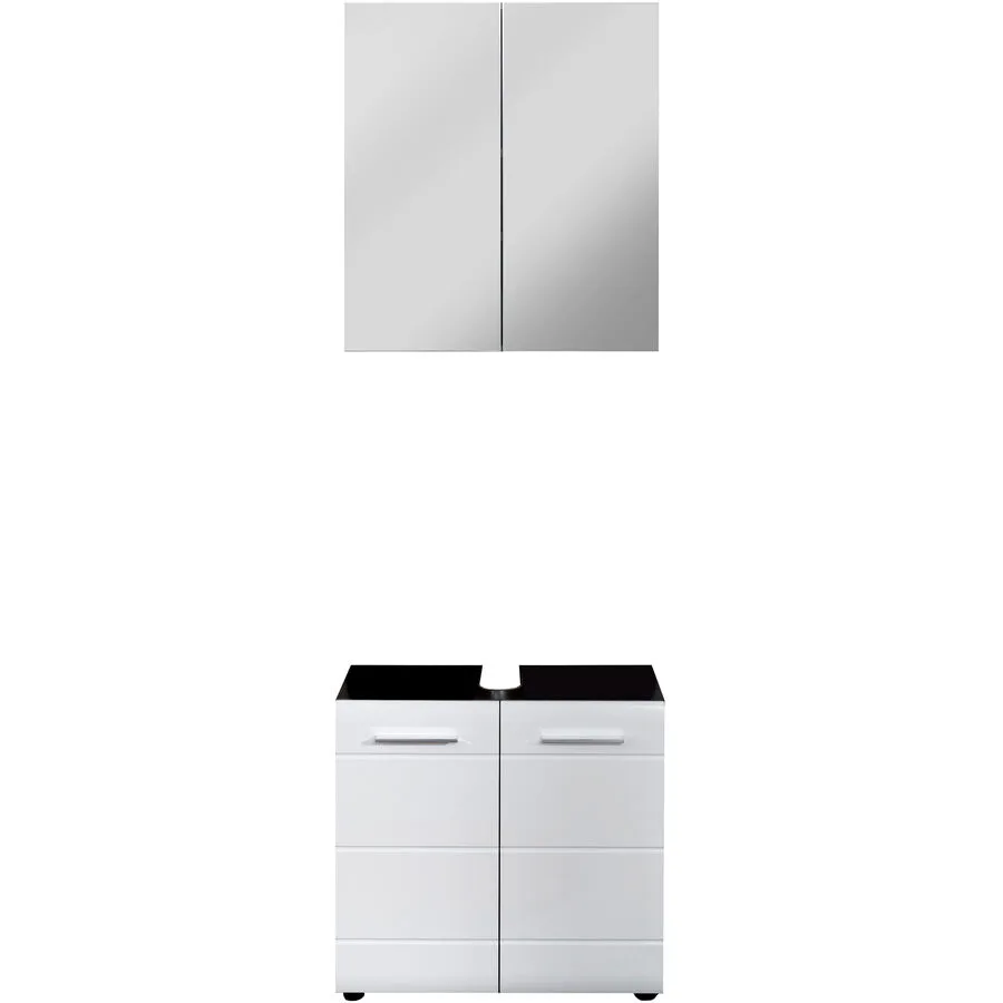 Badezimmer-Set Haim weiss/grau Holzwerkstoff B 60 T 31 H 182 cm