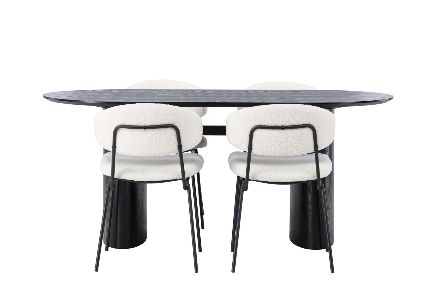Isolde Matgrupp 180 cm Oval med 4 Chico Stolar - Svart