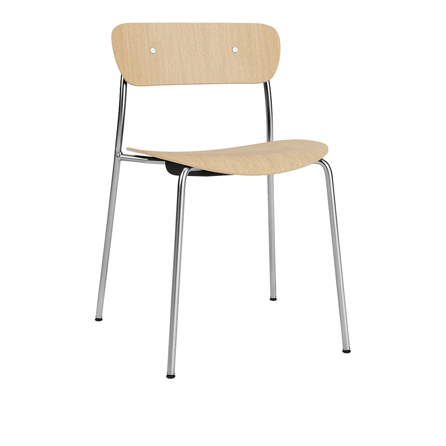&Tradition - Pavilion Chair AV1 Chrome Finish Clear Lacquered Oak - Matstolar - Anderssen & Voll - Träfärgad - Trä