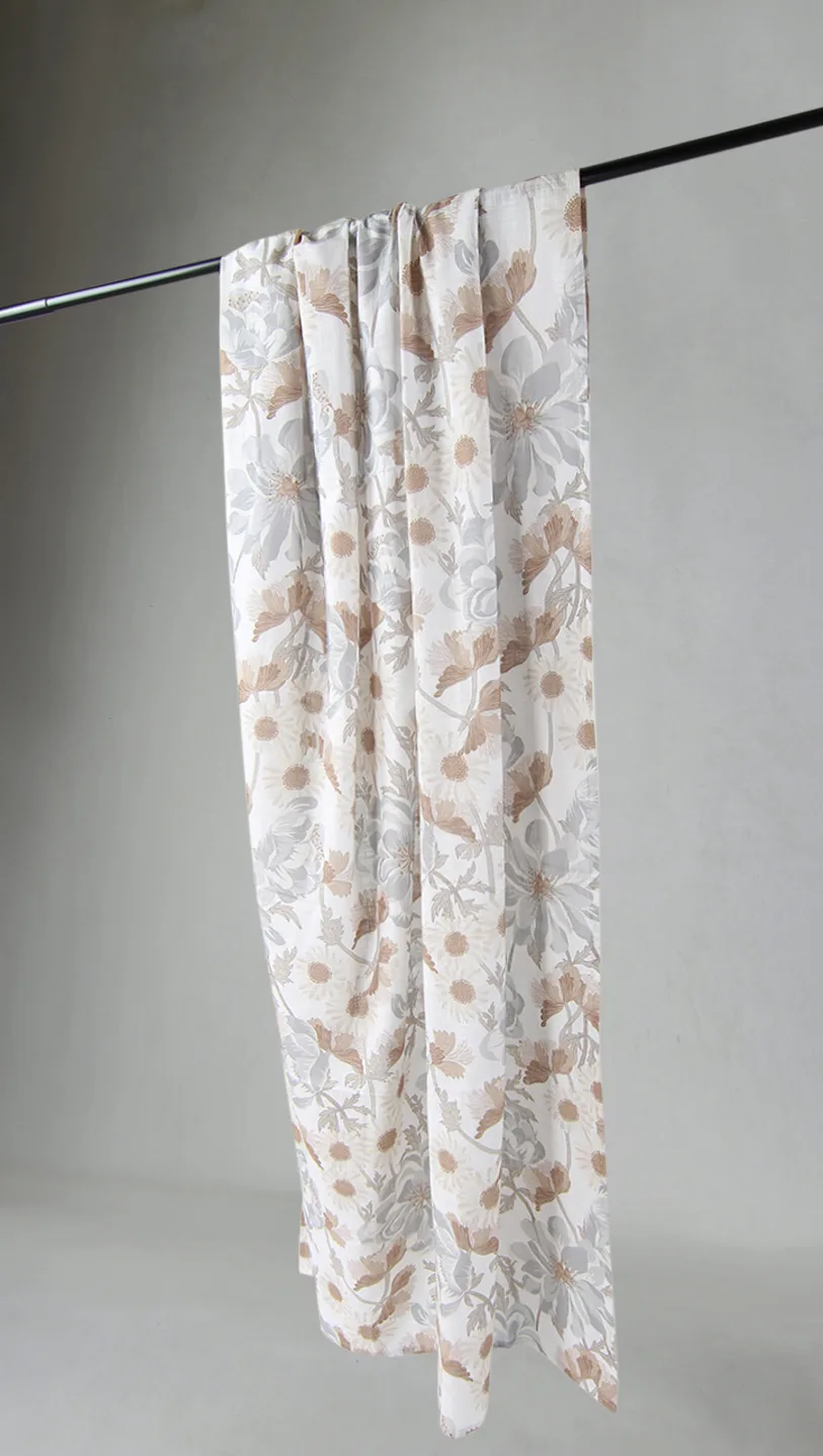 Gardiner - Bomullsgardin - Serena (grå/beige) (Størrelse: 140 x 250 cm)