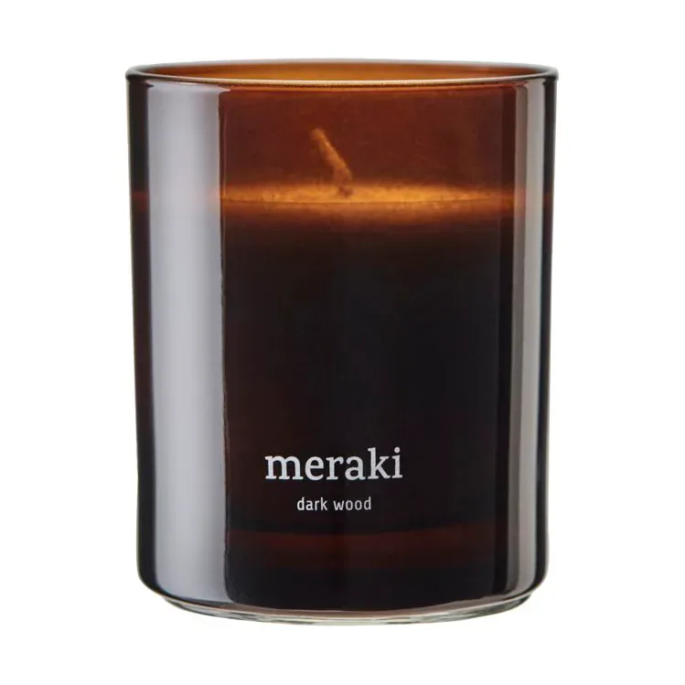 Meraki Meraki Duftkerze, 35 Stunden Dunkles Holz