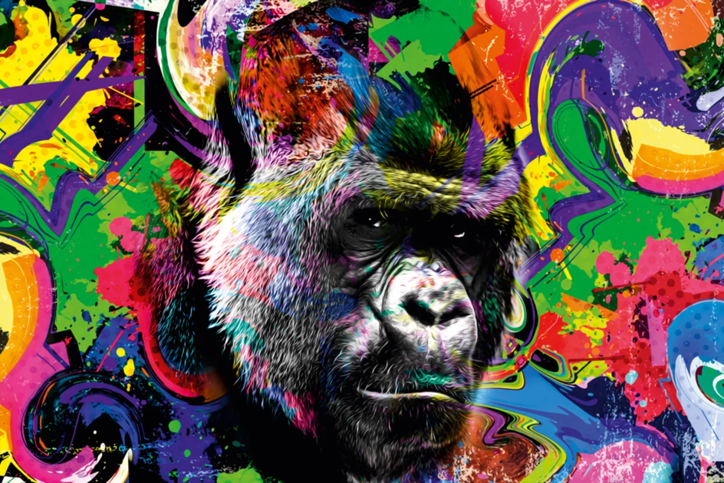 image LAND Alubild Pop Art Gorilla | Schubiger Möbel