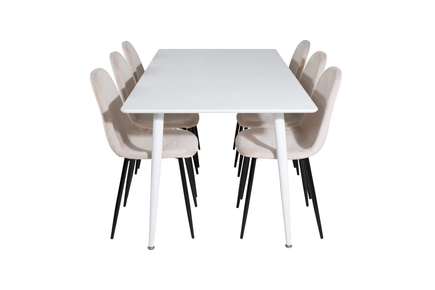 Polar Matgrupp 180 cm Rektangulär med 6 Polar stolar - Beige