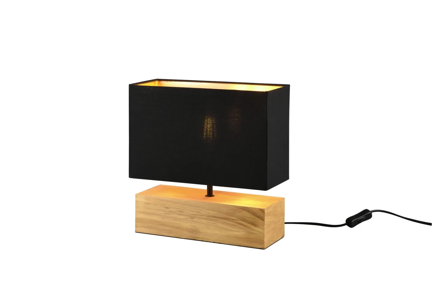 Woody Bordslampa 30cm E27 svart/ trä - Svart/Trä