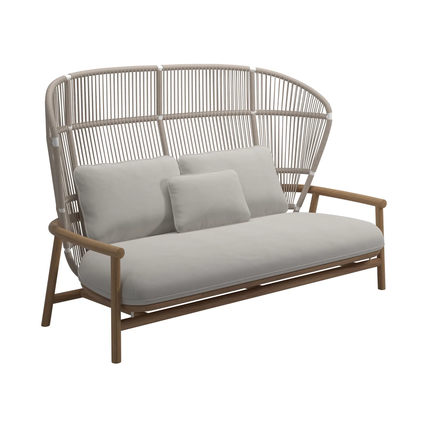 Gloster - Fern High Back 2-Seater Sofa, White/Dune, Kat.B Blend Linen - Soffor utomhus - Sebastian Herkner