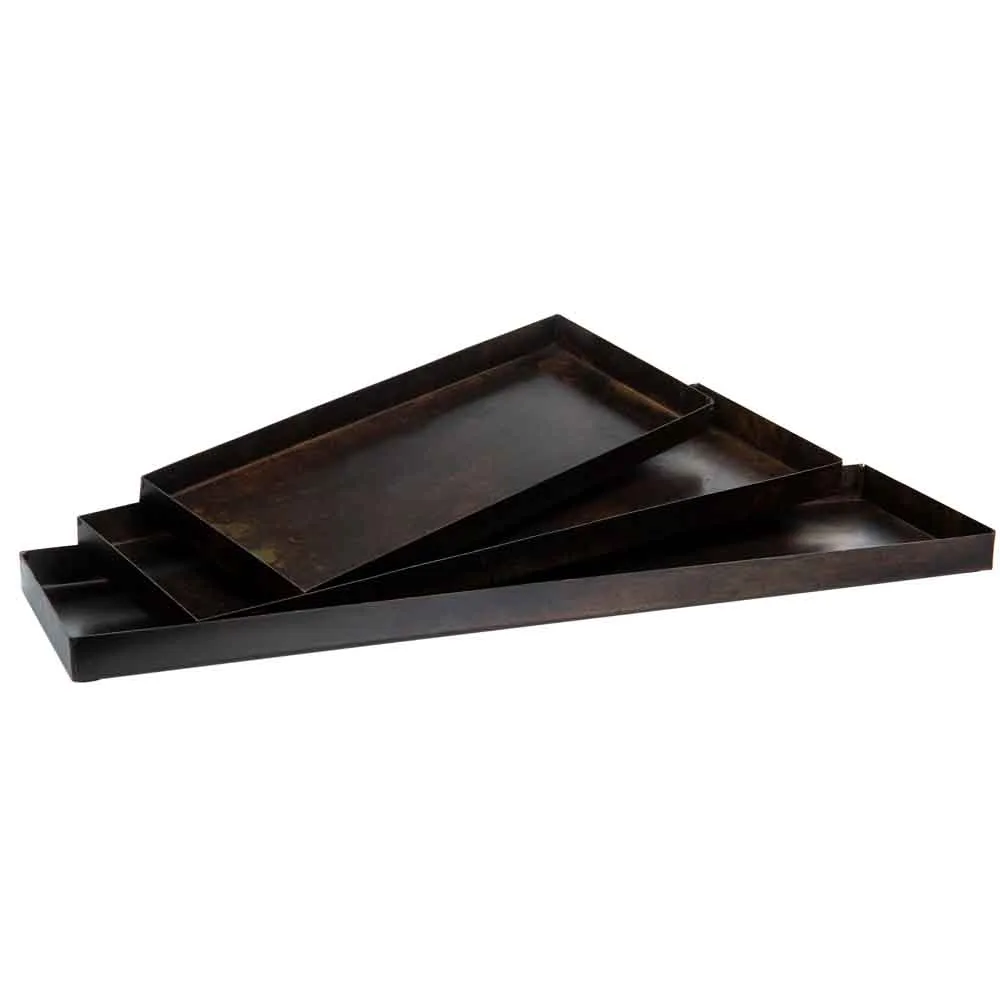 Bricka Penny brun Metall (Modell: Medium ca 50 x 16 cm)