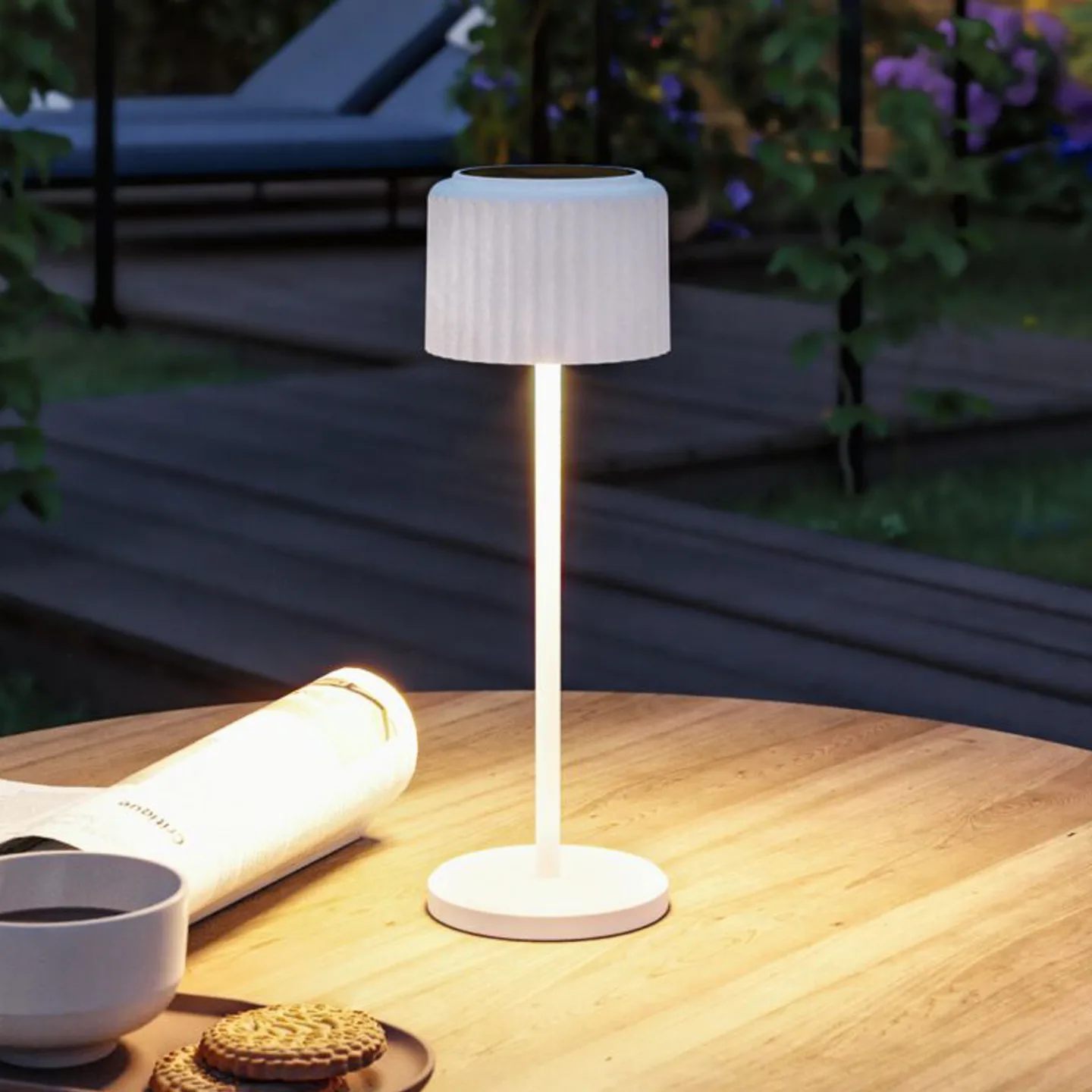 Else Solar LED-Akku-Tischleuchte, weiß, IP44 - Paulmann - Wohnzimmer - Modern - Aluminium - Einflammig