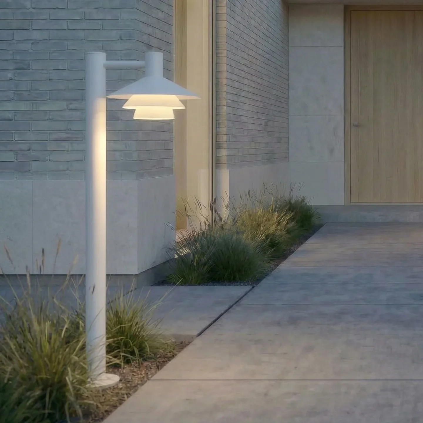 Montaro LED-gadelampe, hvid, 100 cm, aluminium, IP54 - Lucande - Moderne - Med én lyskilde
