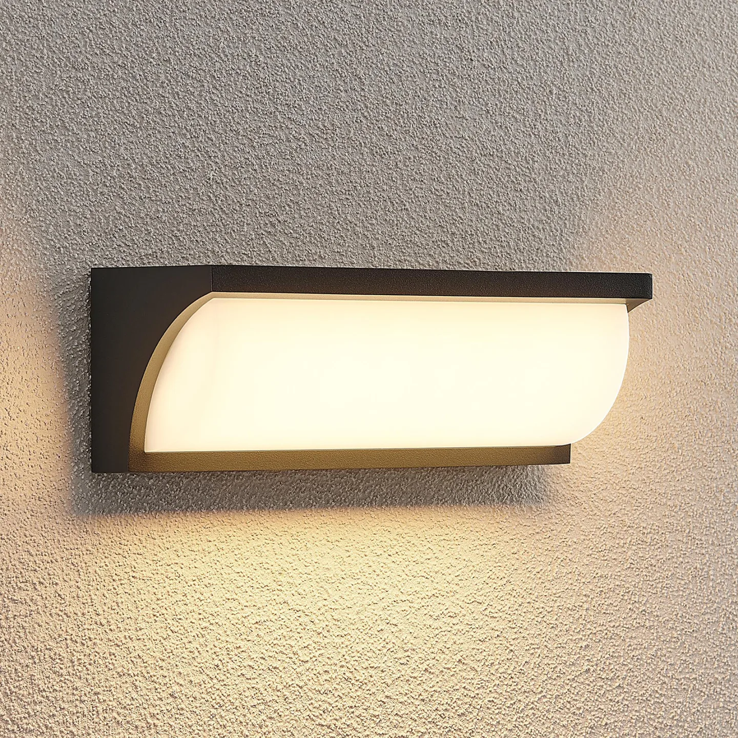 Aune LED Außen Wandleuchte Anthracite - Lucande - Terrasse - Modern - Metall - Einflammig