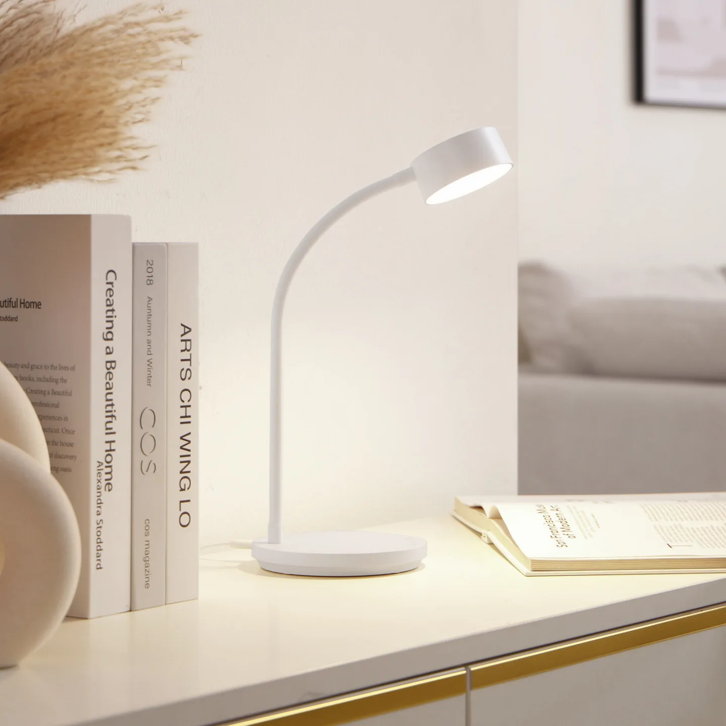 Maori LED bordlampe hvid - Lindby - Kontor / arbejdsværelse - Moderne - Metal - Med én lyskilde