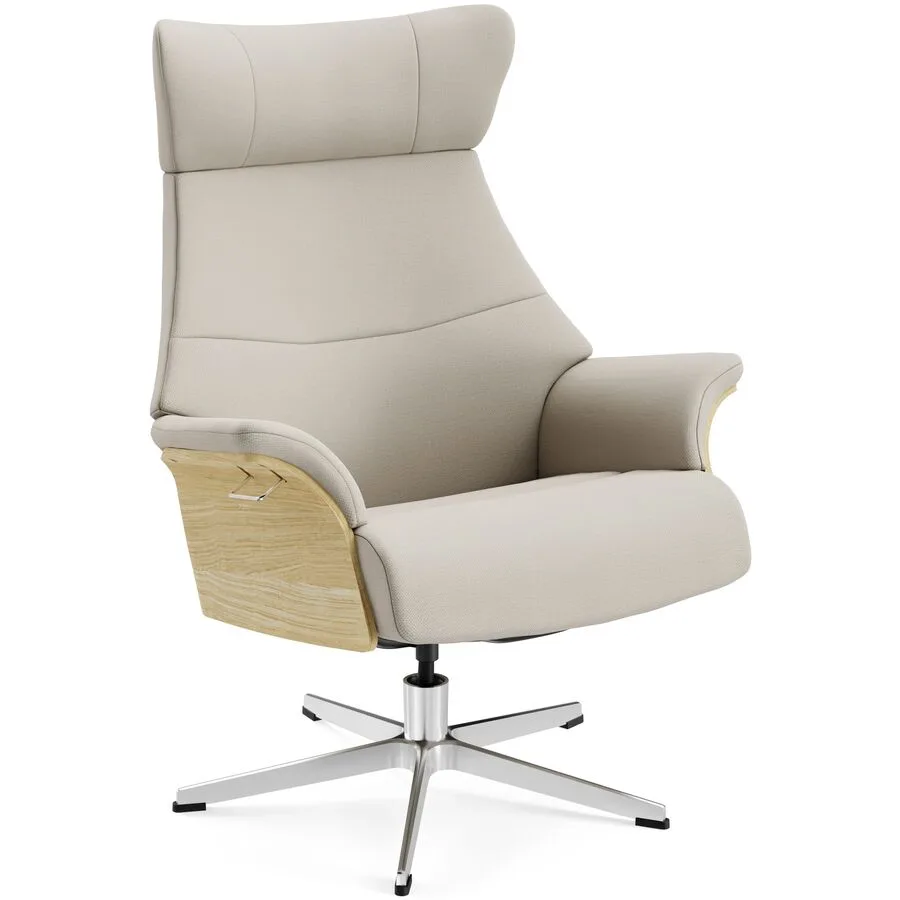Conform Sessel Airness 04 cream Stoff, Eiche, Aluminium B 81 T 163 H 101 cm - Möbel Konfigurator: Traummöbel individuell zusammenstellen