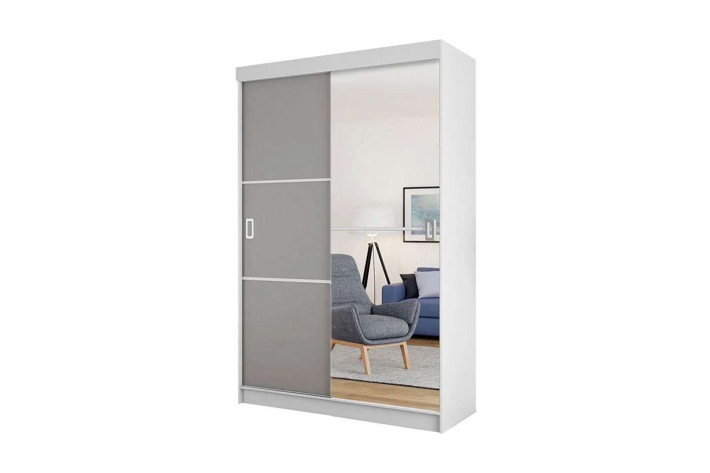 Isolaz Garderob 60x138 cm LED-belysning - Vit/Grå