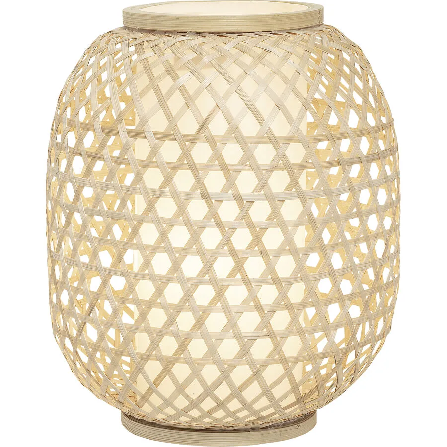 Tischlampe Sedrina Braun Kunststoff 25 cm 31 cm - Farbe: Nature