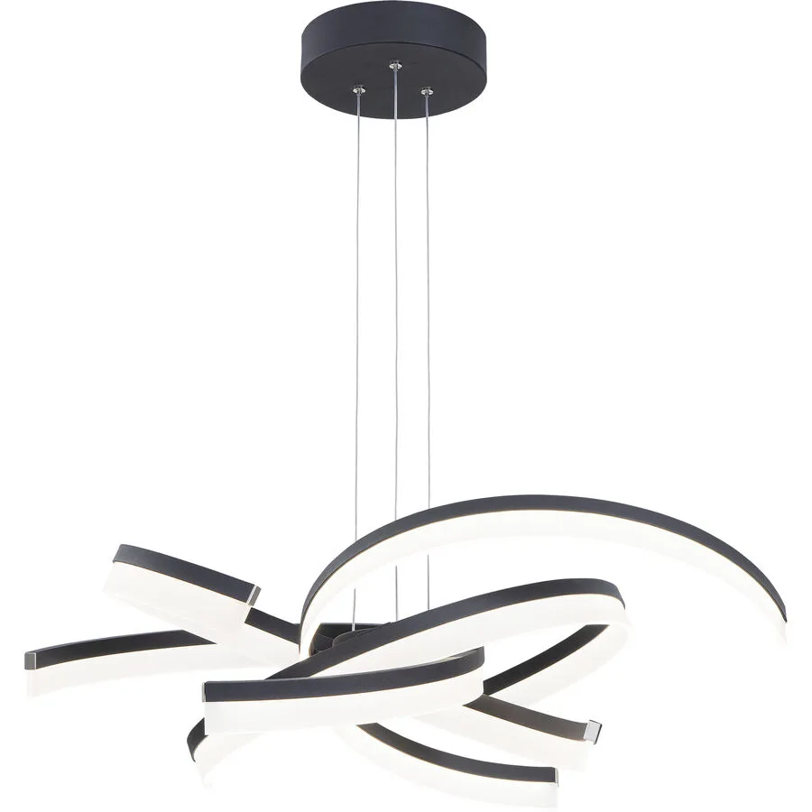 Pendellampe Zuma Grau Metall 53 cm 140 cm - Farbe: anthrazit matt - LED - Lichtfarbe: Extra warmweiss - Helles Neutralweiss - Pendellampe- LED