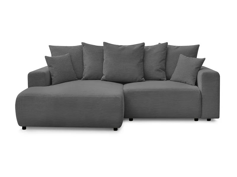 Ecksofa BOBOCHIC ATILLA Cord-Stoff dunkelgrau
