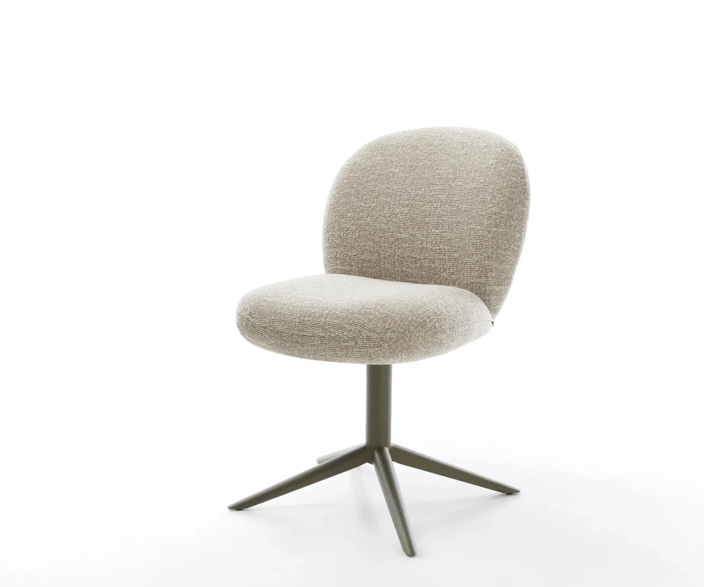 Drehstuhl Nube-Flex Webstoff Soft Beige Fußkreuz Effektfinish Titan 360° drehbar Wippfunktion Taschenfederkern