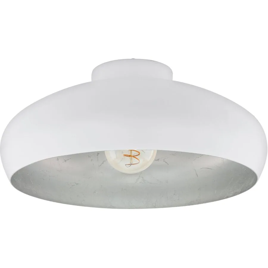 Eglo Deckenlampe Mogano Silber/Weiss Stahl 40 cm 17 cm - Farbe: Weiss/Silber