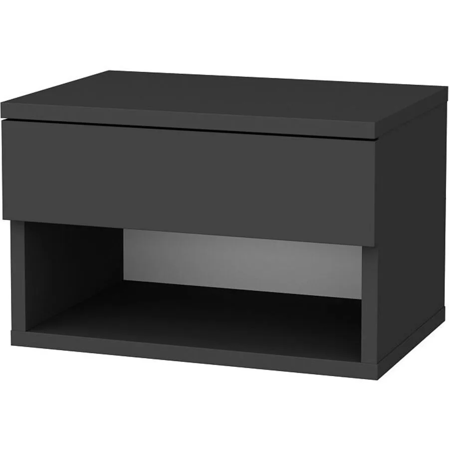 Nachttisch Uyumak anthrazit Melaminbeschichtete Spanplatte B 44.6 cm H 31.9 cm