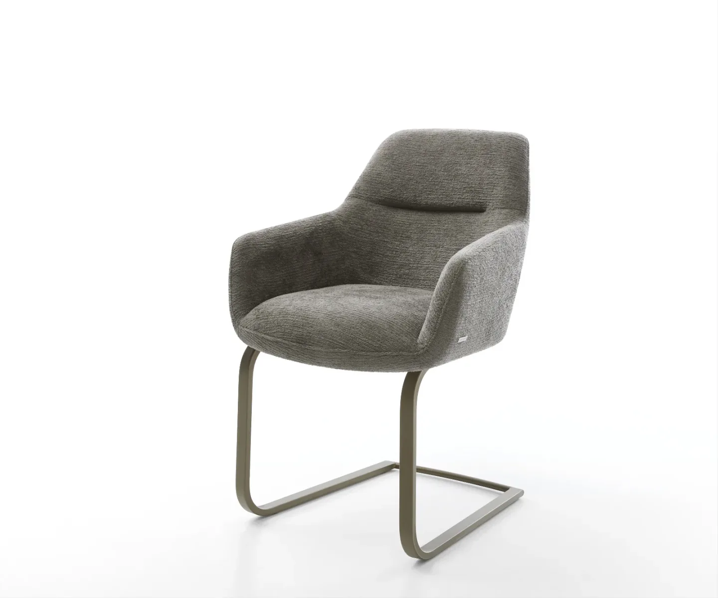 Freischwinger Pejo-Flex Bouclé Soft Schlamm Freischwinger flach Effektfinish Titan Taschenfederkern