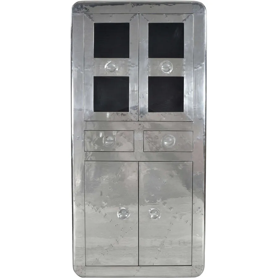 Vitrine Air silber Mango, MDF, Aluminium beschlagen B 90 H 187 cm