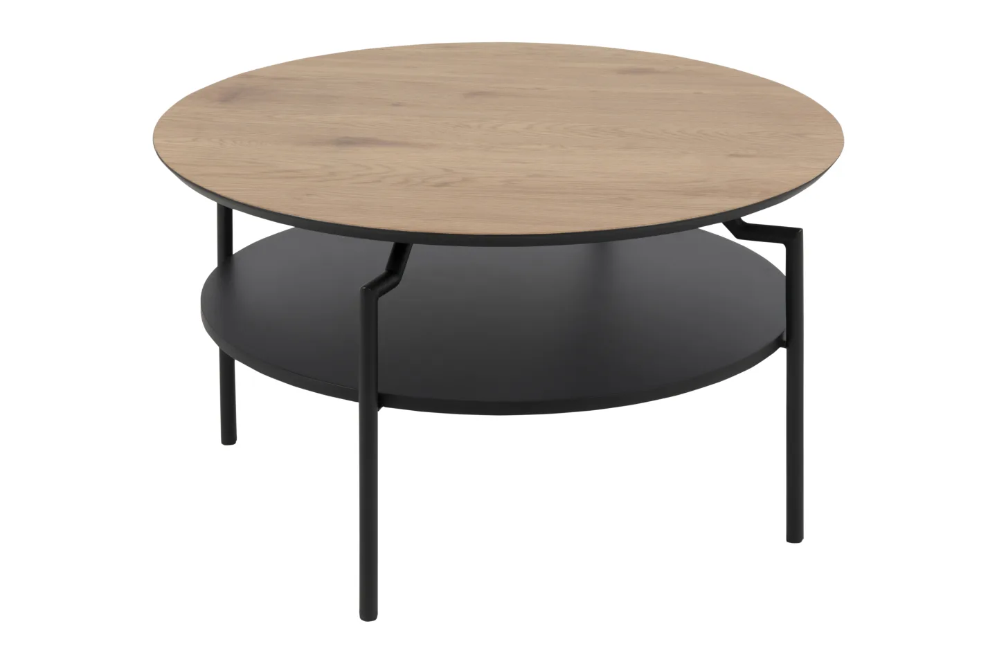 Gold Couchtisch Ø80 cm Schwarz.