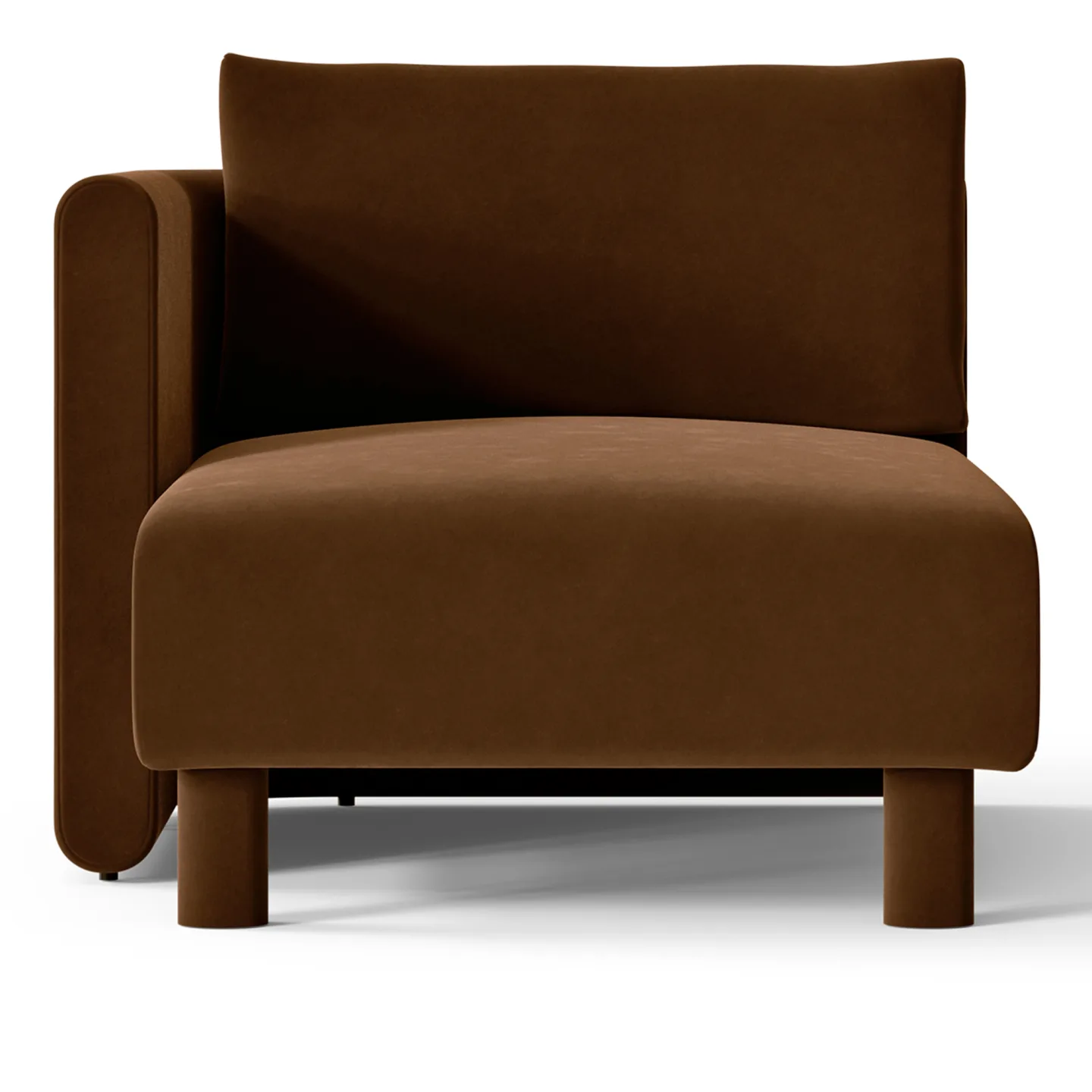 Ferm Living - Dase Chaise Lo L Rich Velvet - 36 Soft brown - Soffor - Brun - Trä/Plast