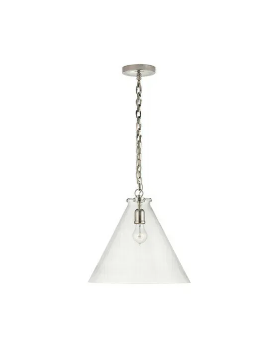 Katie Conical Pendant Polished Nickel/Clear