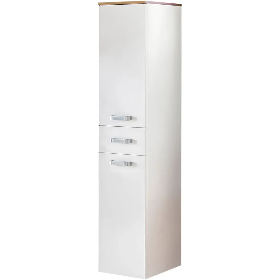 Hochschrank Mable weiss/eiche Holzwerkstoff B 32.7 cm T 35.3 cm H 159.1 cm