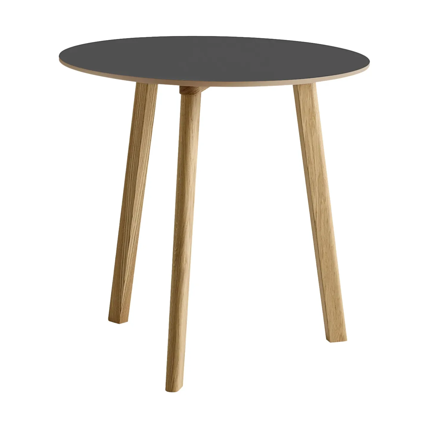 HAY CPH220 Deux 2.0 Tisch Ø75 cm Stone grey-lacquered oak